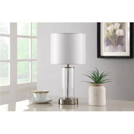 MYCO FURNITURE Myco Furniture VL935 6 x 6 x 12 in. Violet Table Lamp; Satin Nickel & White VL935